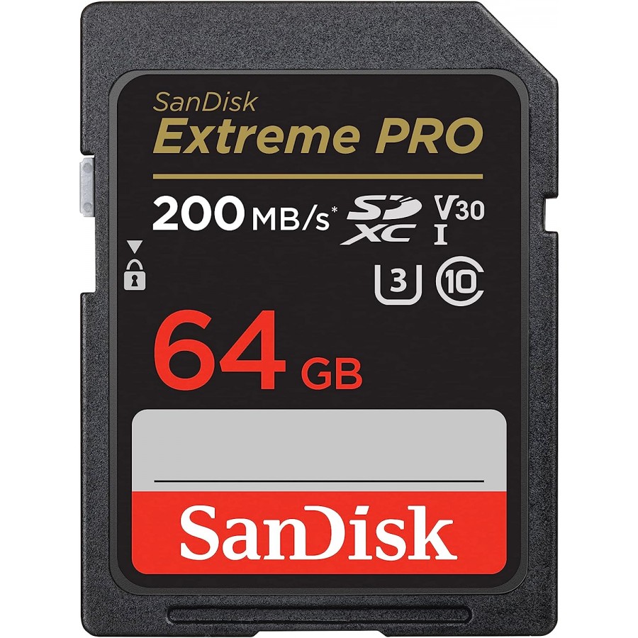 SanDisk Extreme Pro SDXC UHS-I 64 GB, 200 MB/s reading, Vídeo 4K UHD